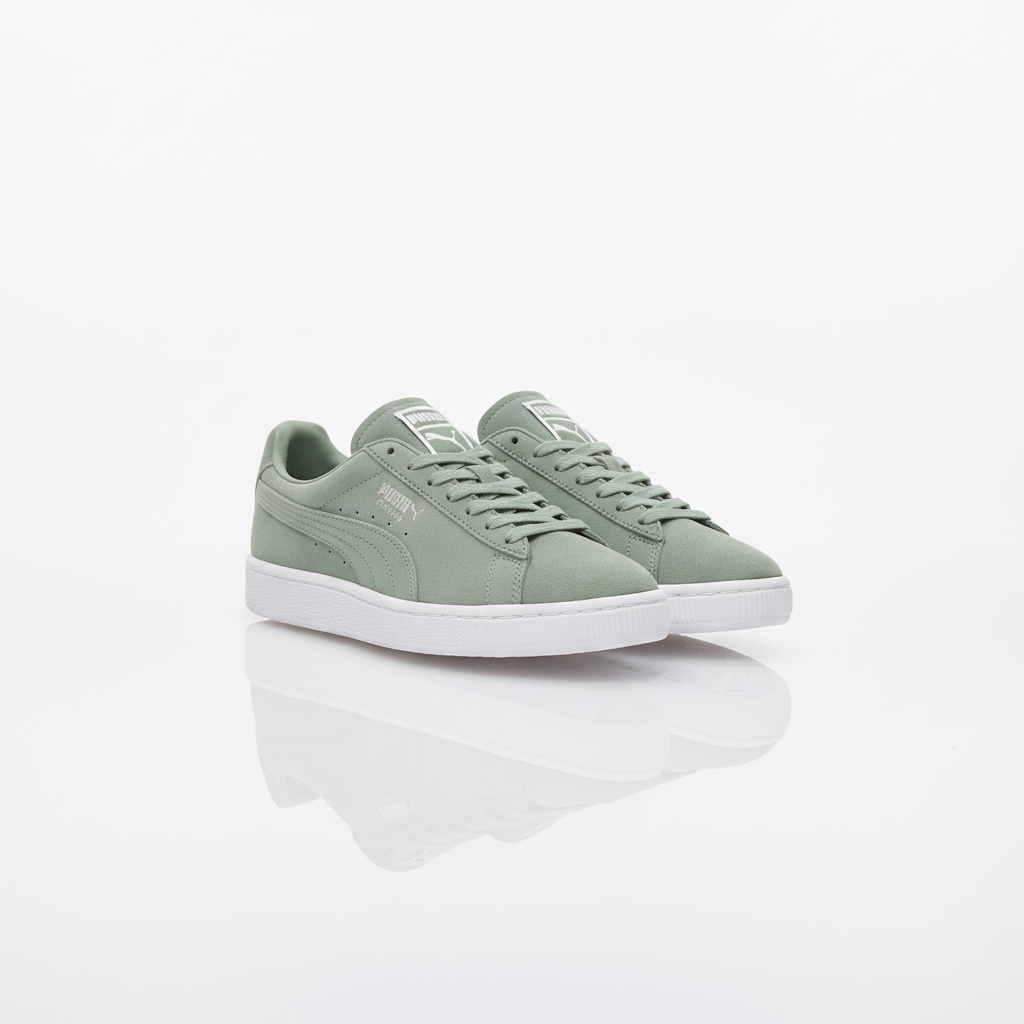 Puma Classic Sneakers in Sage for Women, featuring Chiffon material and available in various colors and sizes.