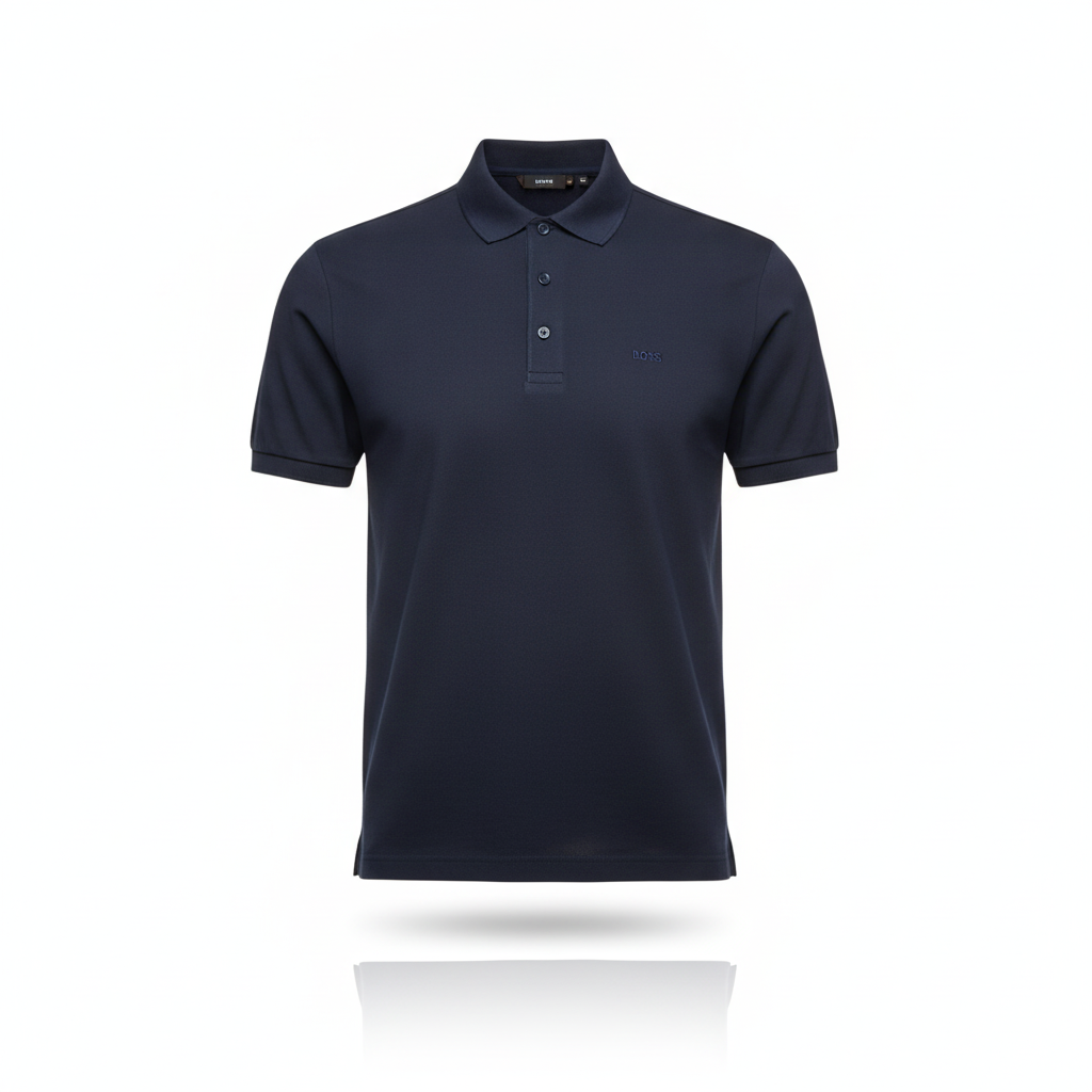 Hugo Boss Classic Navy Linen Polo Shirt for Men with Relaxed Fit