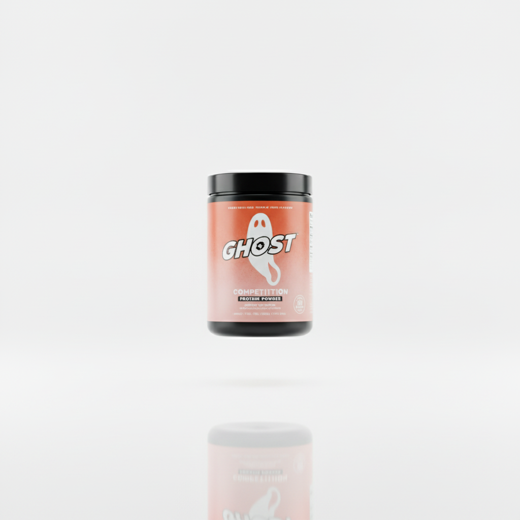 Ghost Competition Protein Powder - Vanilla flavor, black container with 57 servings
