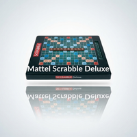 Mattel Scrabble Deluxe Metal Board Game with 4-8 player capacity