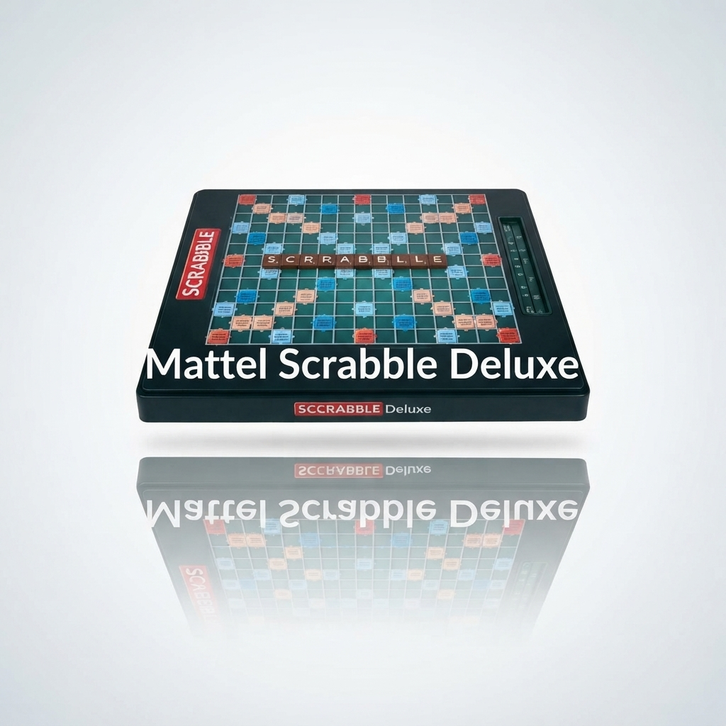 Mattel Scrabble Deluxe Metal Board Game with 4-8 player capacity