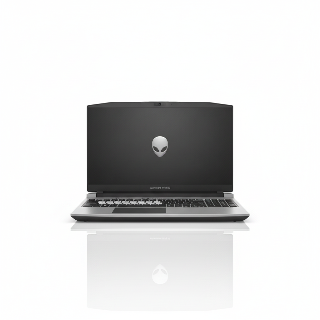 Alienware m18 R2 laptop in Blue or Silver with 17.3-inch Mini-LED display and NVIDIA RTX 4080 graphics.