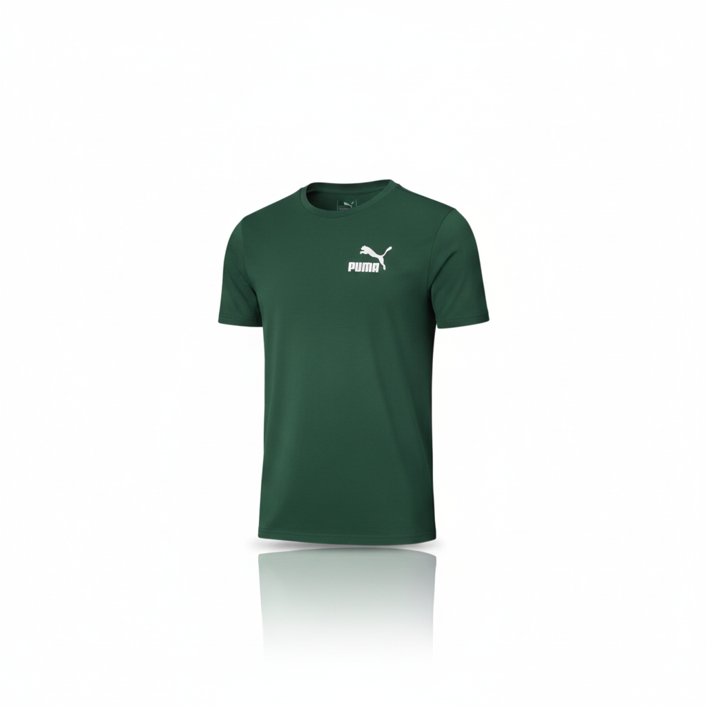 Puma Modern T-Shirt in Forest Green, made of Nylon with a Regular Fit for Men.