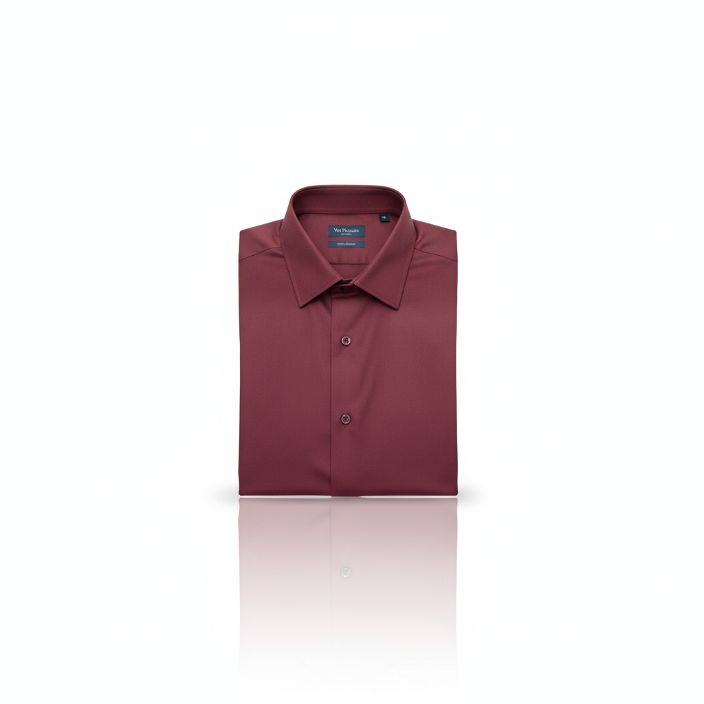 Van Heusen Performance Dress Shirt in Burgundy with Athletic Fit