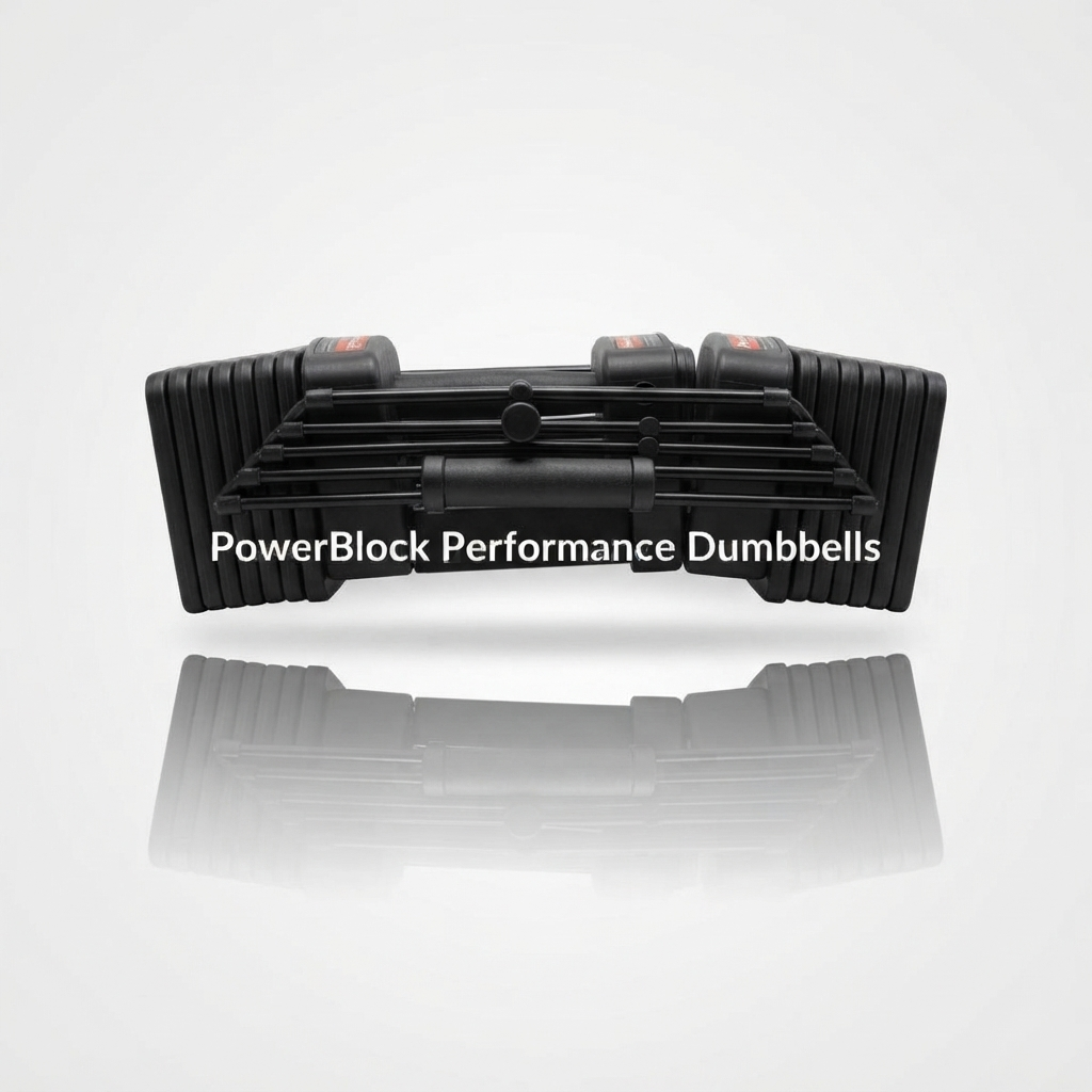 PowerBlock Performance Dumbbells in Orange, Neon Yellow, and Blue